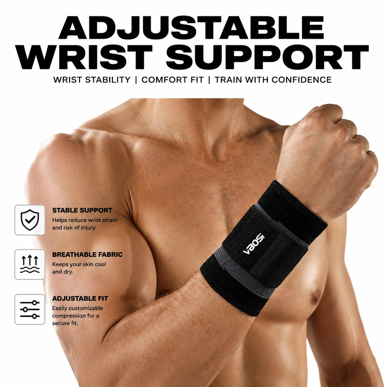 VBOSI Adjustable Wrist Wraps S - Crossfit Workout Gear recension och pris