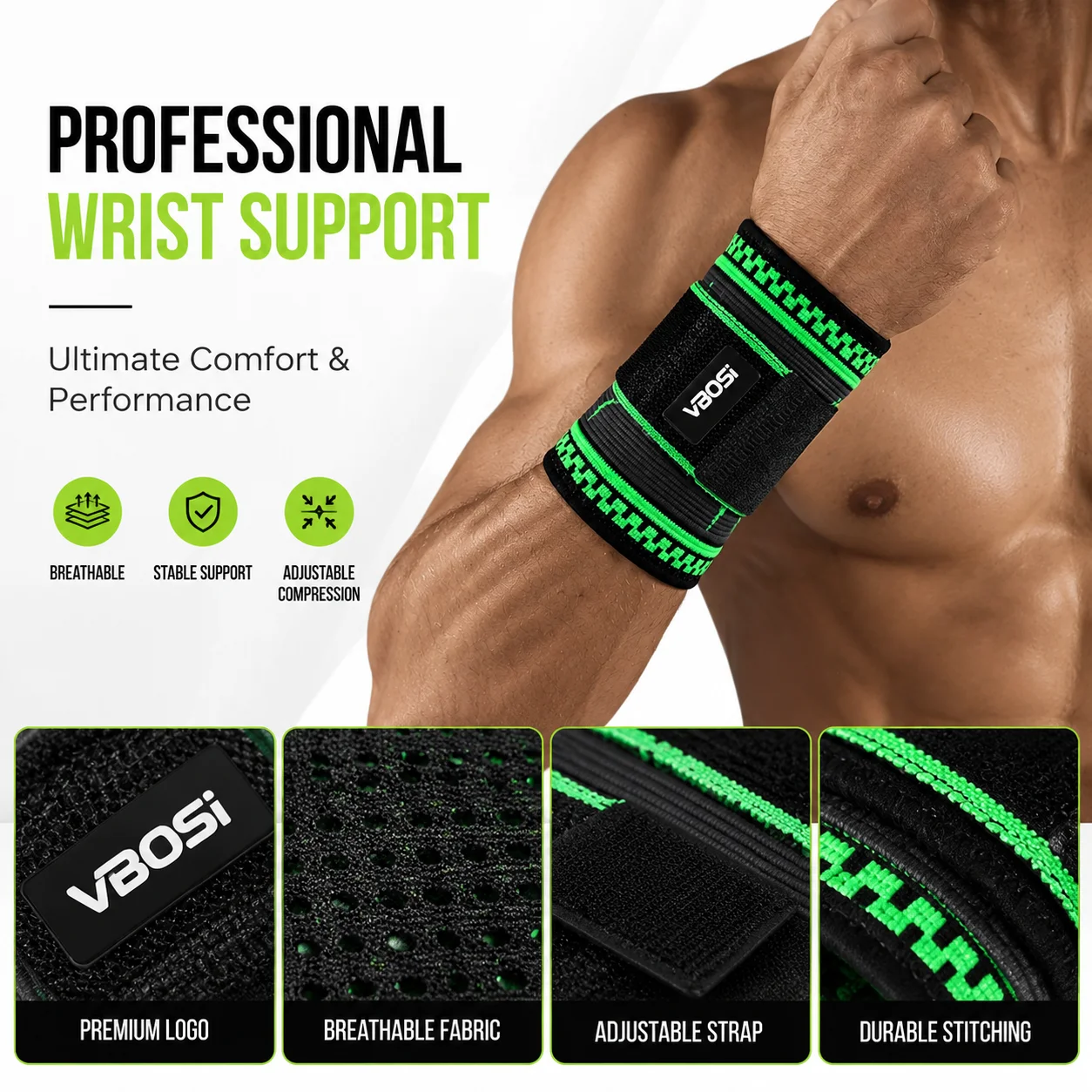 VBOSI Adjustable Wrist Wraps S - Crossfit Workout Gear recension och pris